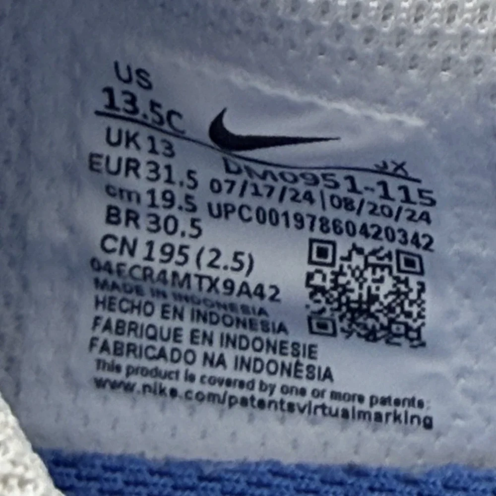 Nike Cortez Basic SL White University Red Varsity Royal DM0951-115 Kids 13.5C
